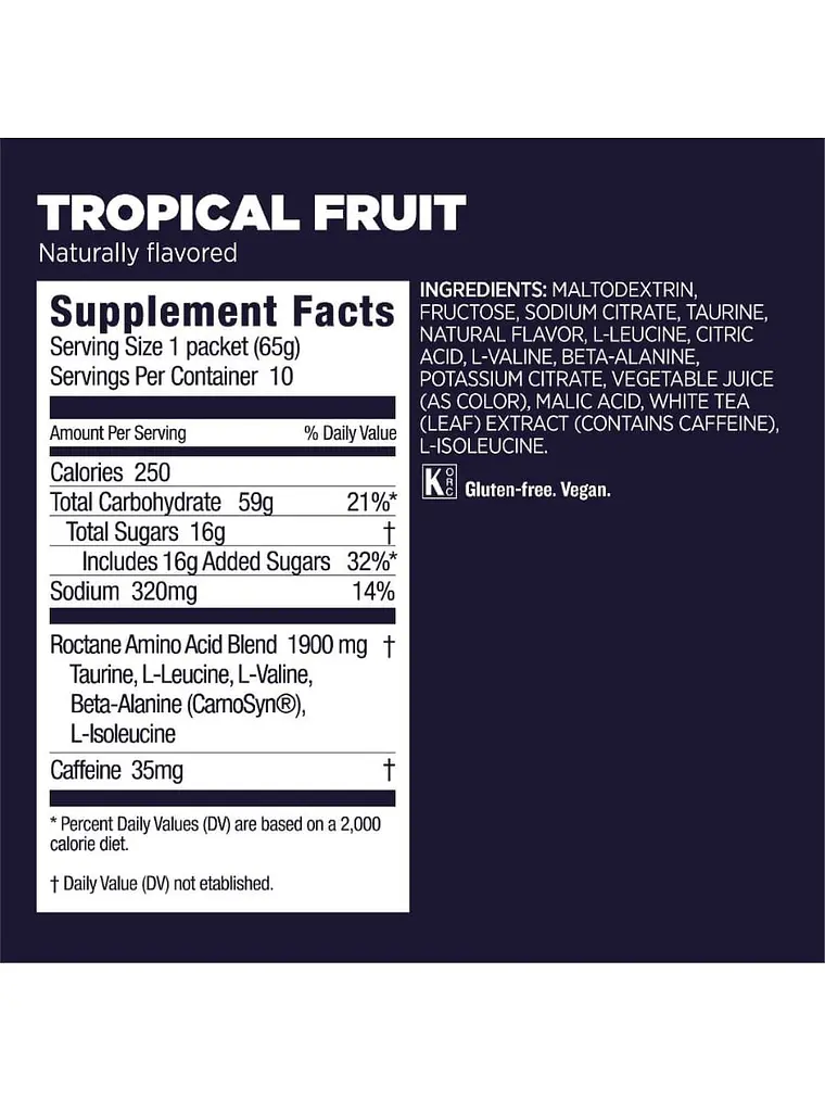 HYDRATION DRINK ROCTANE GU: TROPICAL FRUIT PACK 5 2