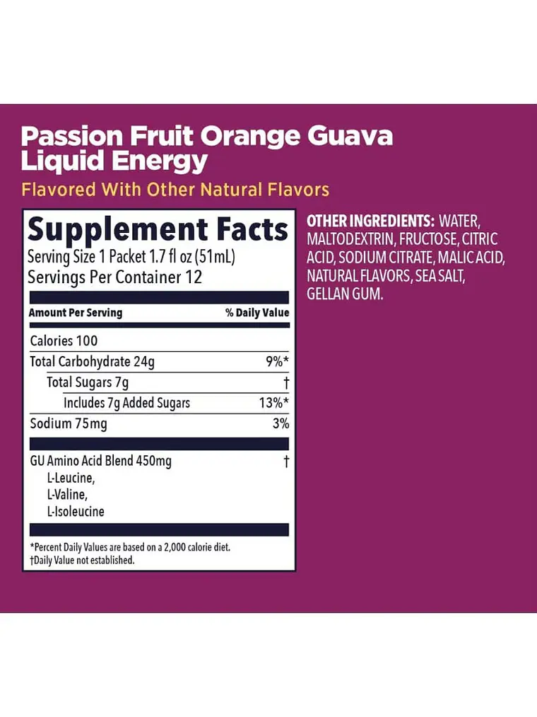 GU LIQUID PASSION FRUIT ORANGE GUAVA PACK 6 2
