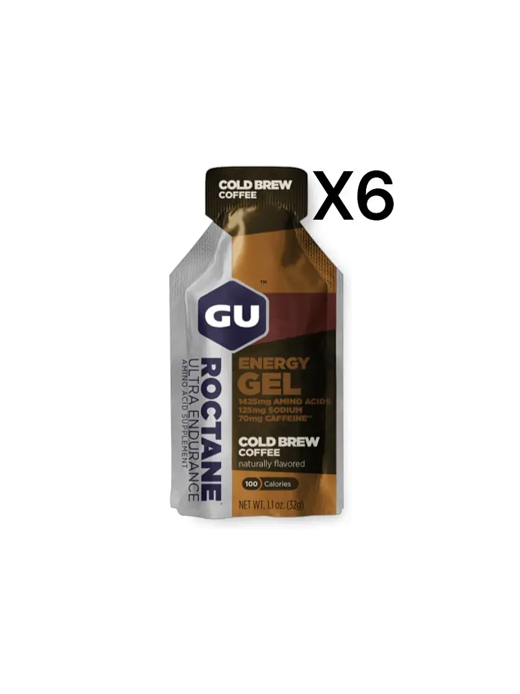 GU ROCTANE COLD BREW COFFEE PACK 6 1