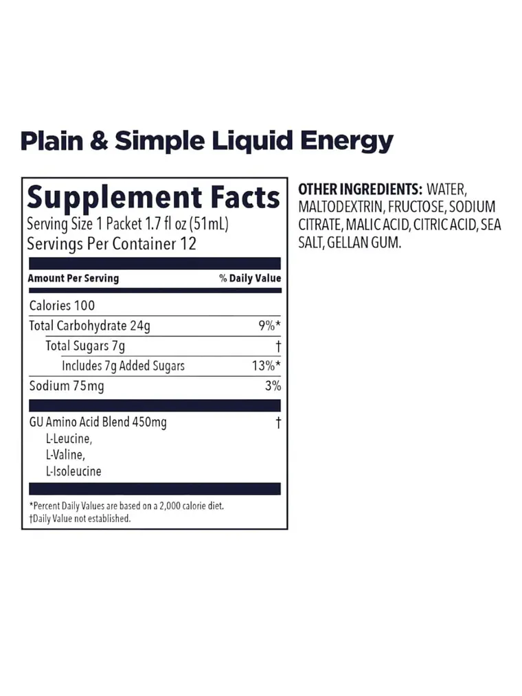 GEL LIQUIDO ENERGETICO GU: PLAIN & SIMPLE  4