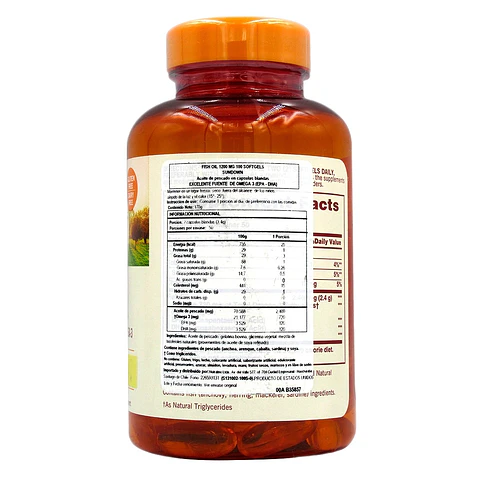 Fish Oil Sundown Omega 3 1.200Mg  (200 Softgel) 