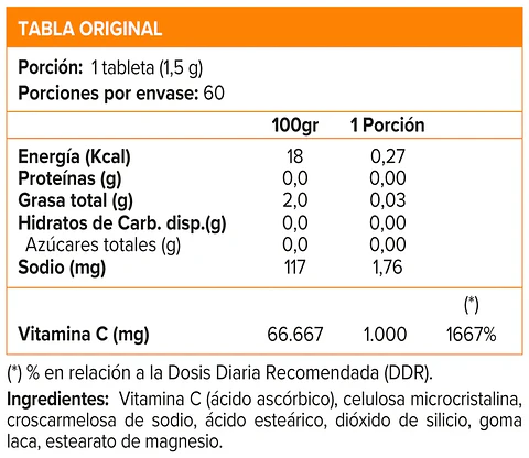 Vitamina C 1000 mg (60 tabs)