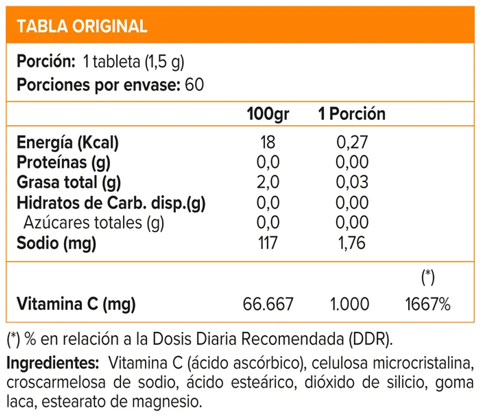 Vitamina C 1000 mg (60 tabs) 2