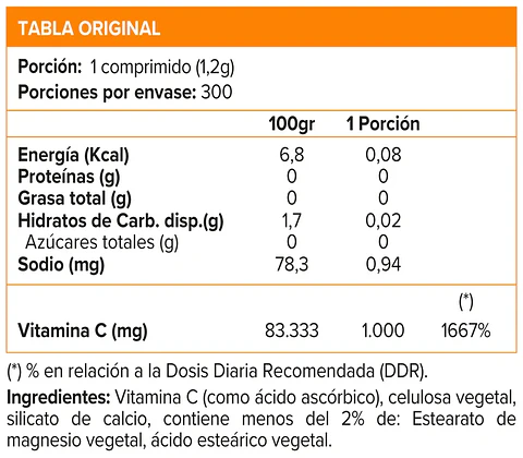 Vitamina C 1000 mg (300 caps)