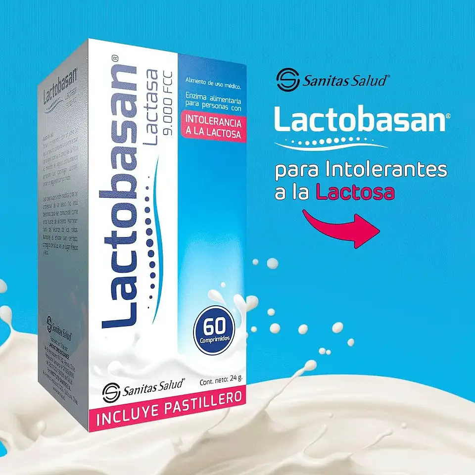 Lactobasan 9000 FCC Lactasa 60 Comprimidos 3