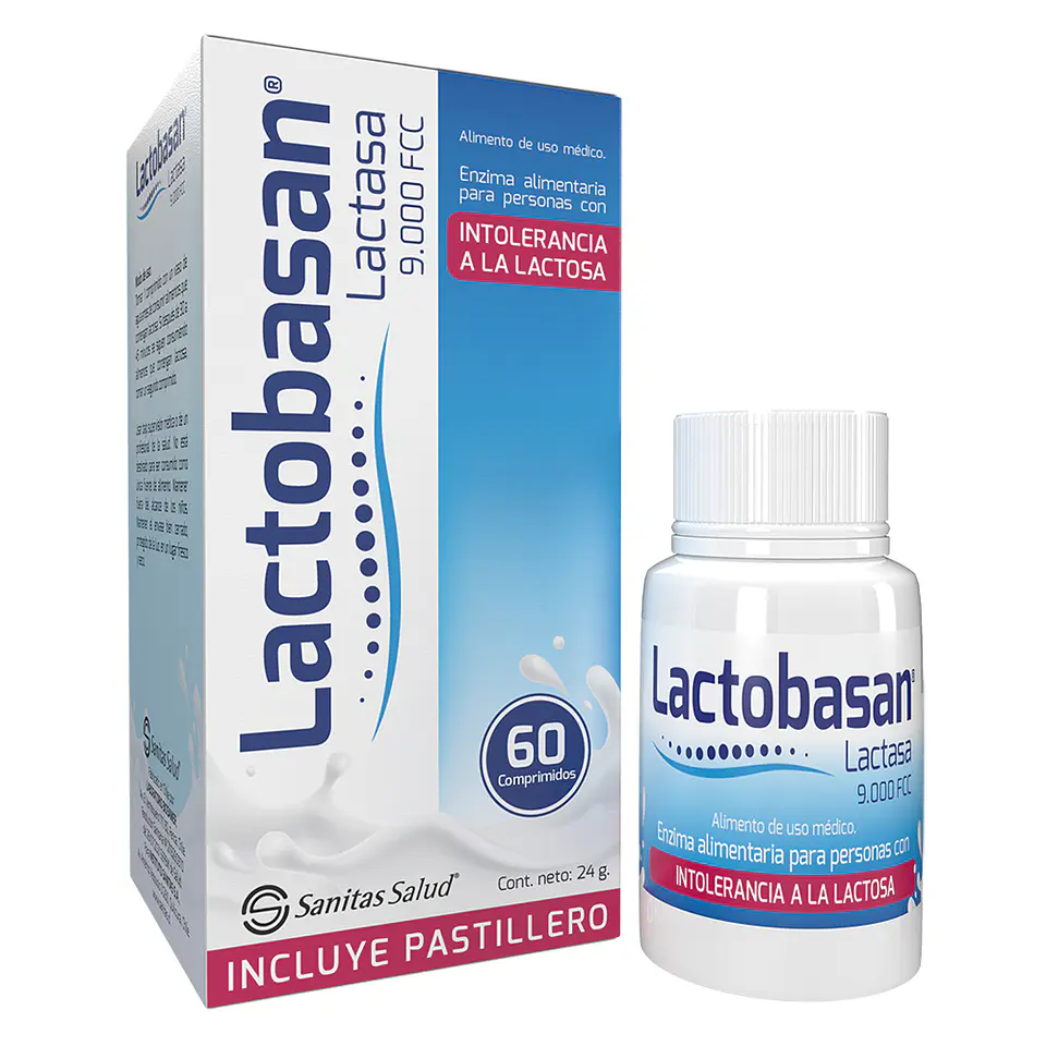 Lactobasan 9000 FCC Lactasa 60 Comprimidos 1