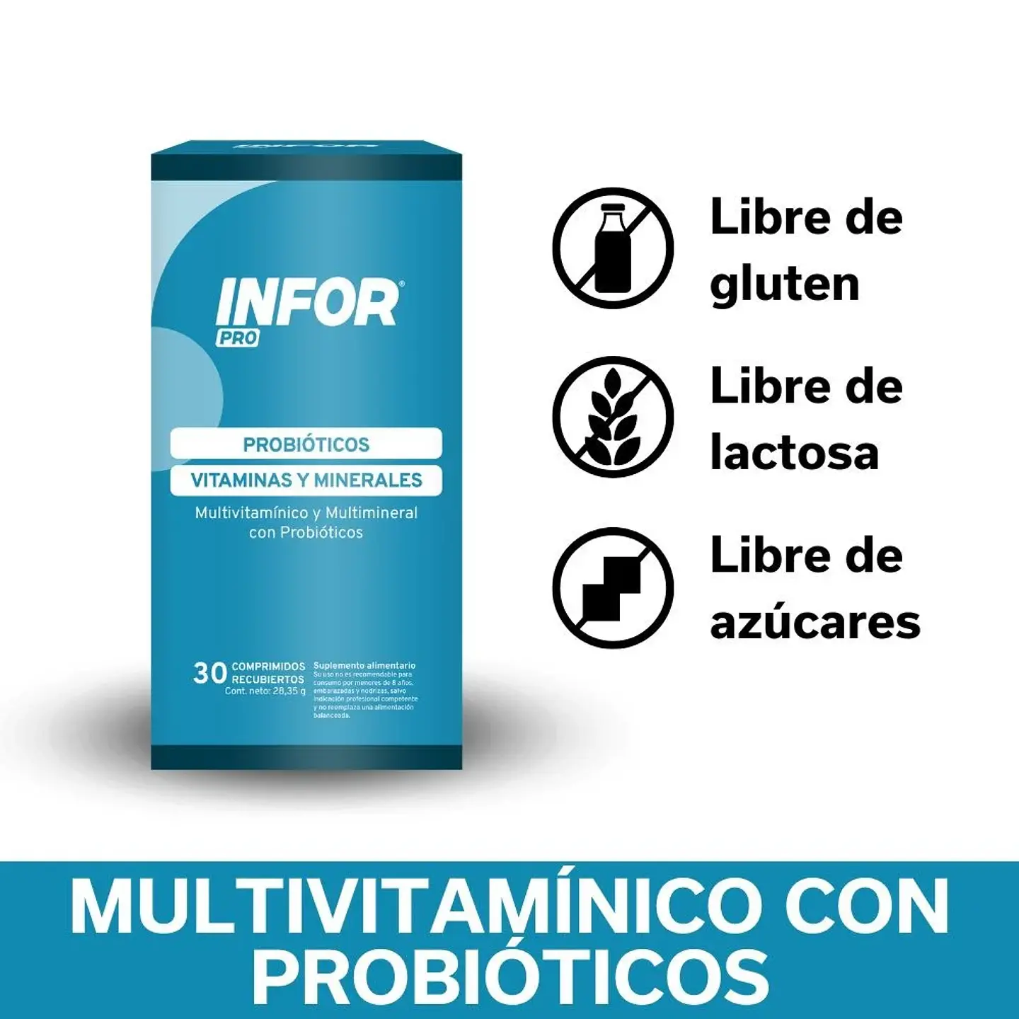Infor Pro 3 Vitaminas y probioticos 30 Comprimidos 2