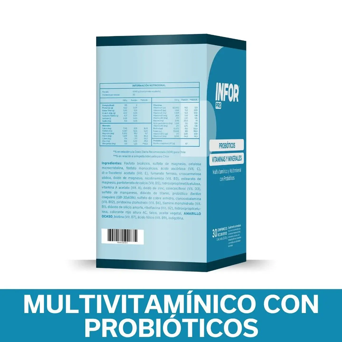 Infor Pro 3 Vitaminas y probioticos 30 Comprimidos 4