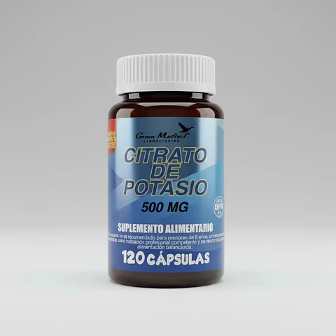 Citrato de Potasio 500mg 120 Cápsulas Green Medical