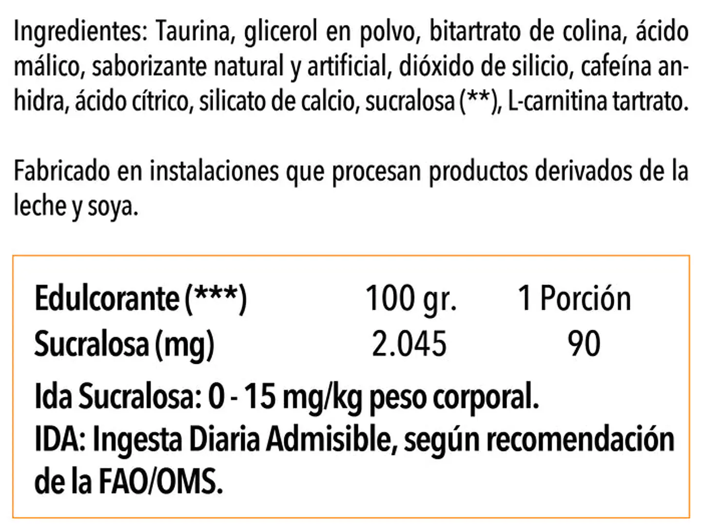 Lipo 6 Black Training, Energía 3