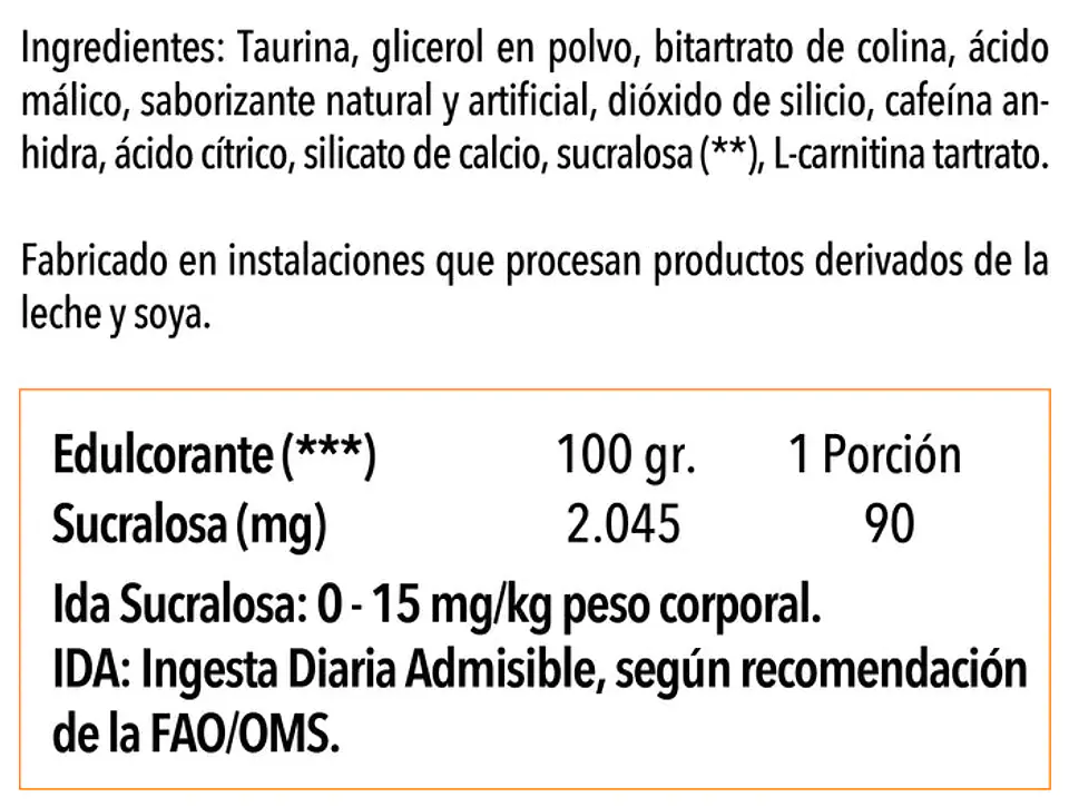 Lipo 6 Black Training, Energía 3