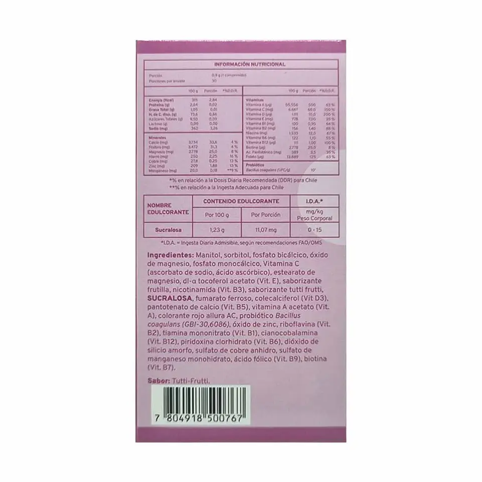 Infor pro kids multivitamínico con probióticos 30 masticables 2