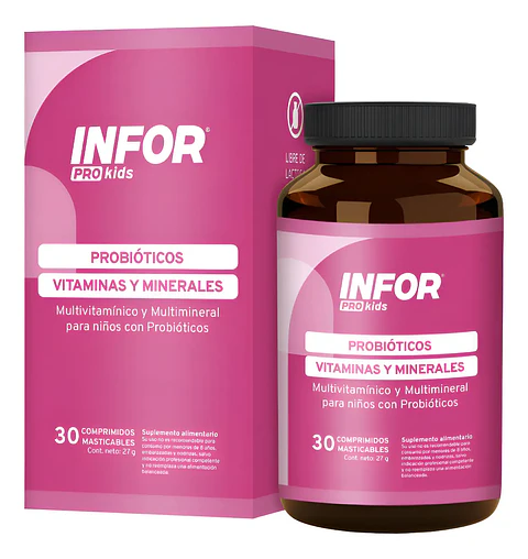 Infor pro kids multivitamínico con probióticos 30 masticables