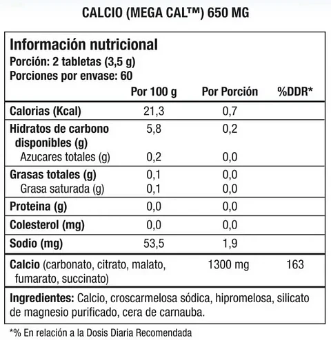 Calcio Mega Cal 650mg