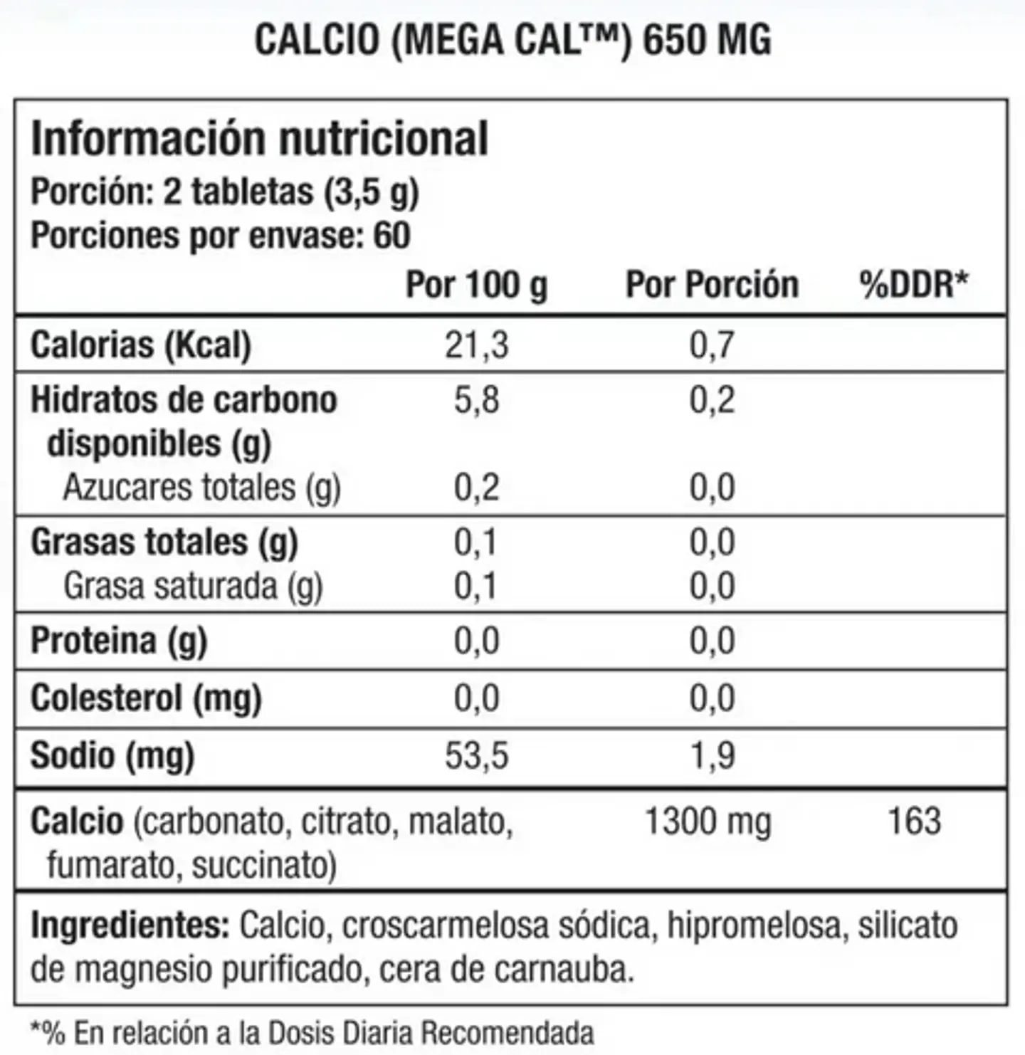 Calcio Mega Cal 650mg 2