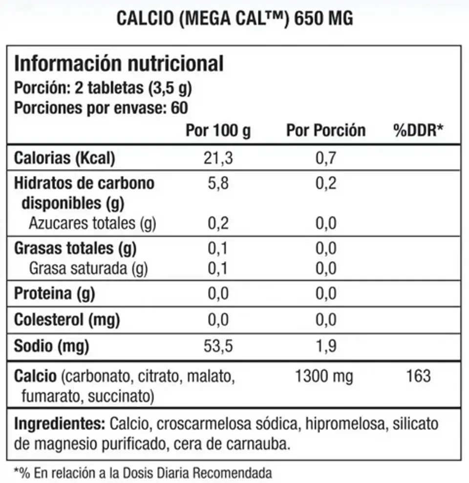Calcio Mega Cal 650mg 2