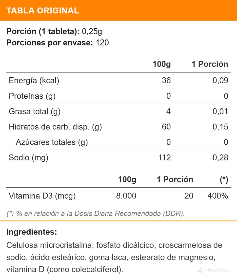 Vitamina D 800 IU (120 tabs) 2