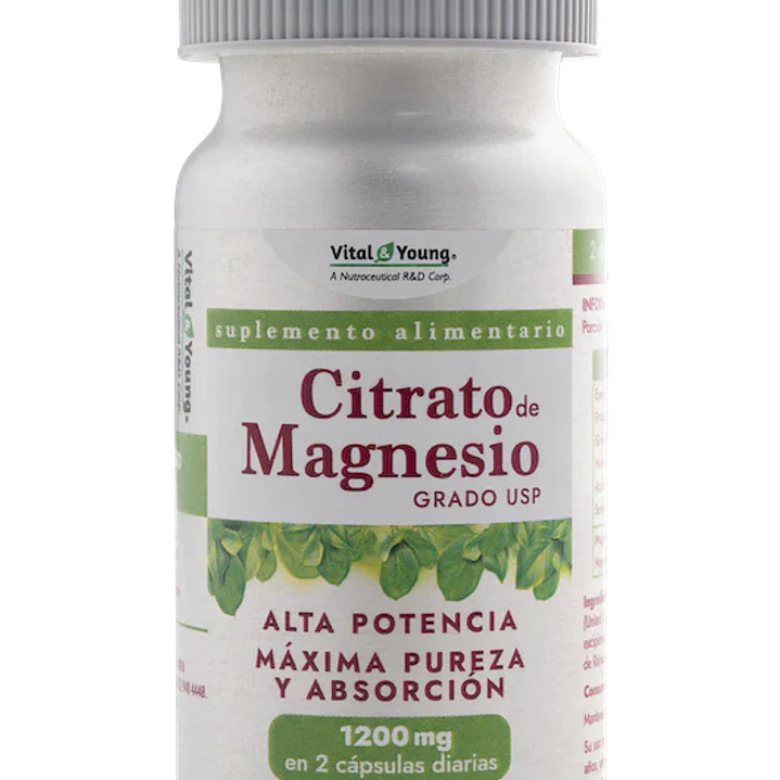 Citrato de magnesio, 60 cápsulas, Vital And Young 1