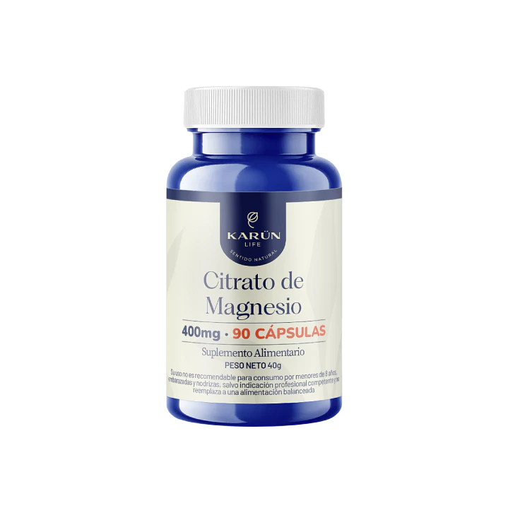 Citrato de magnesio, 400mg, 90 cápsulas, Karun life 1
