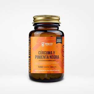 Cúrcuma + pimienta negra, 100 tabletas, Ri and Co