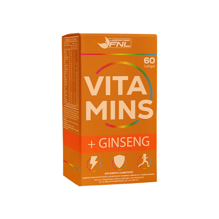 Gingseng con vitaminas, 40 mg, 60 cápsulas, FNL 1