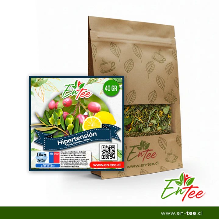 Infusión Hipertensión (Olivo + Peumo + Limón), 18 bolsitas, ENTEE 1
