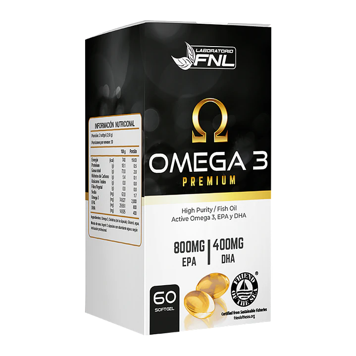 Omega 3 premium, 800 mg, 60 cápsulas, FNL 1