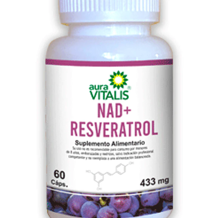 Resveratrol + NAD, 60 cápsulas, Auravitalis 1
