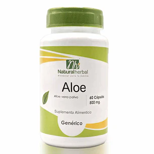 Aloe vera, 500 mg, 60 cápsulas, Natural Herbal