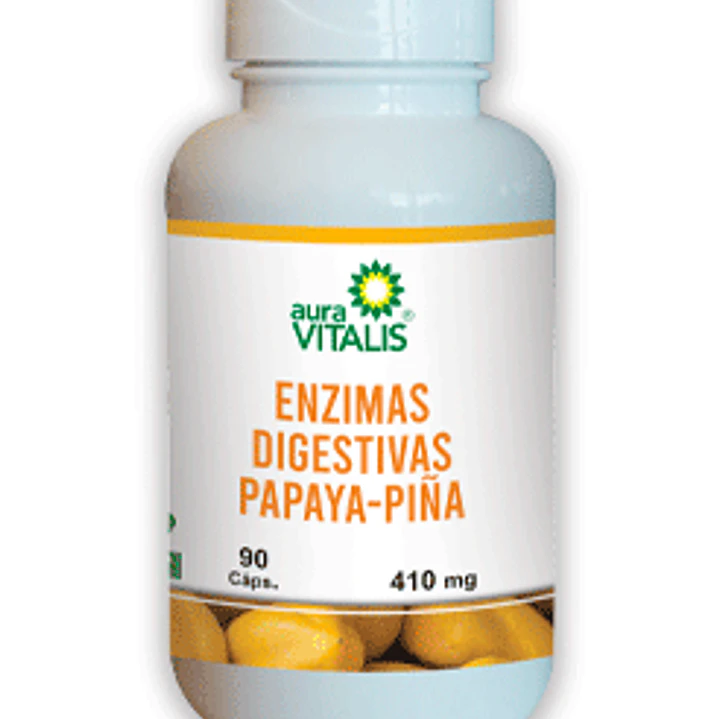 Papaya enzimas digestivas, 90 cápsulas, Auravitalis 1