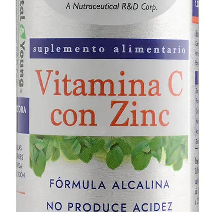 Vitamina C+Zinc, 60 cápsulas, Vital And Young 1