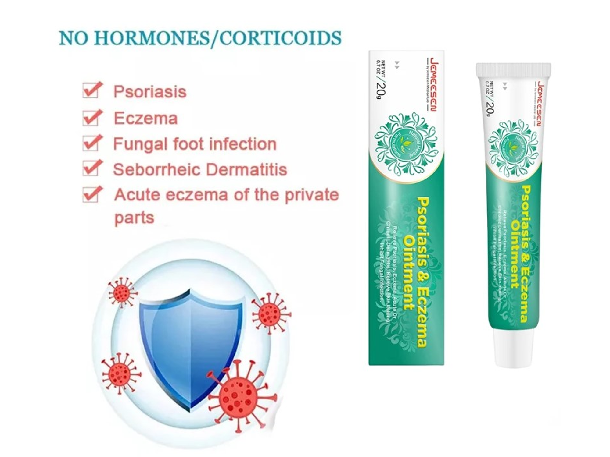 Crema Jemeesen a Base de Extractos Naturales para el Cuidado de la Piel con Tendencia a Psoriasis y Eczema – 20 g 3