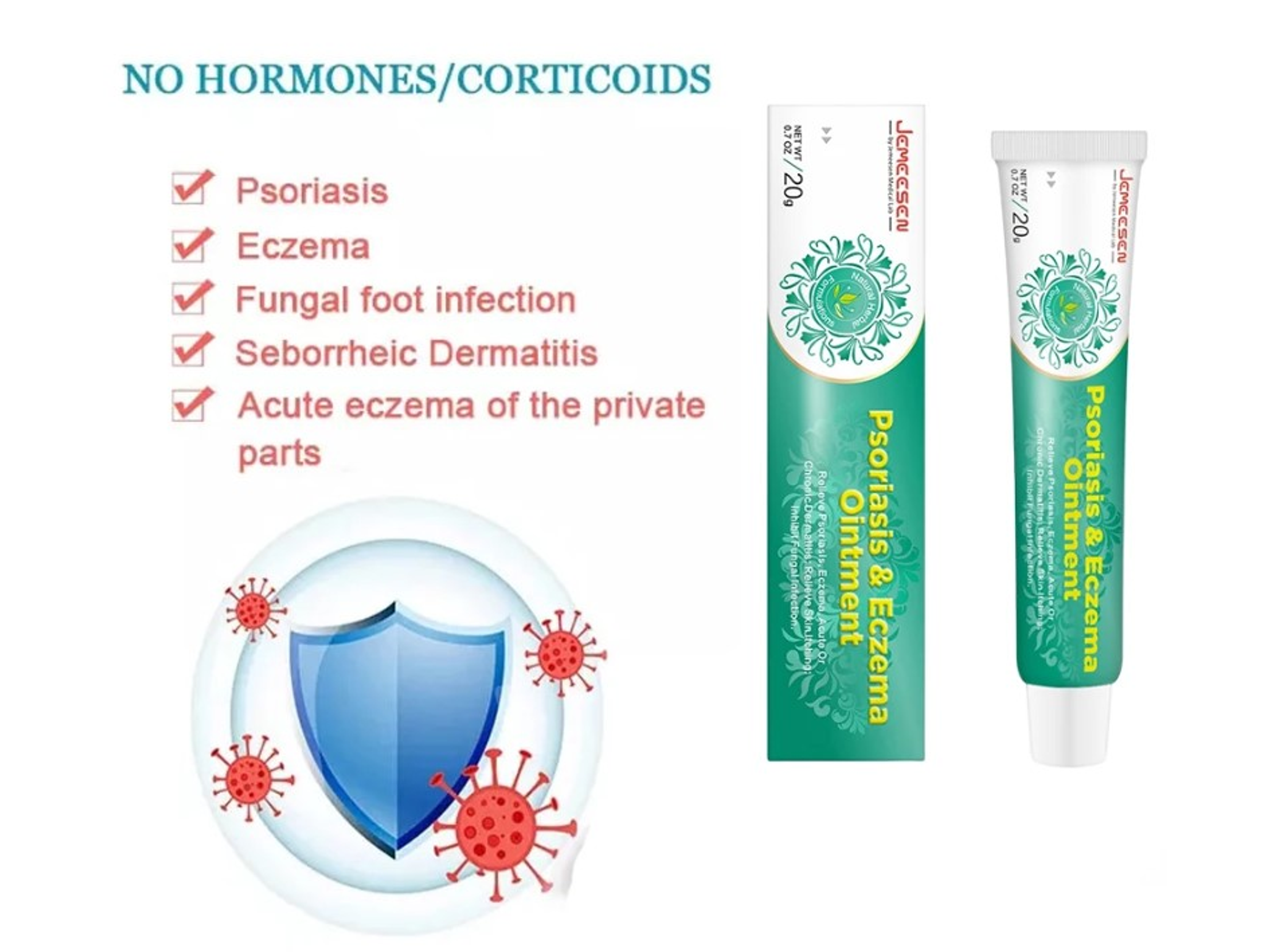 Crema Jemeesen a Base de Extractos Naturales para el Cuidado de la Piel con Tendencia a Psoriasis y Eczema – 20 g 3