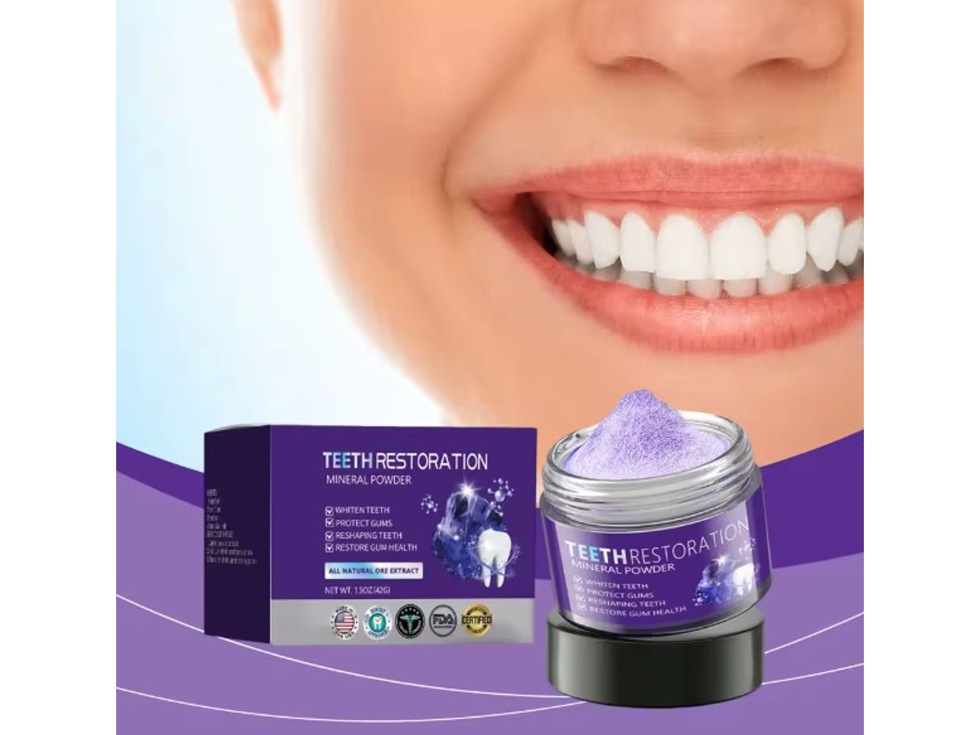 Polvo Blanqueador Morado – Cuidado Estético Dental 2