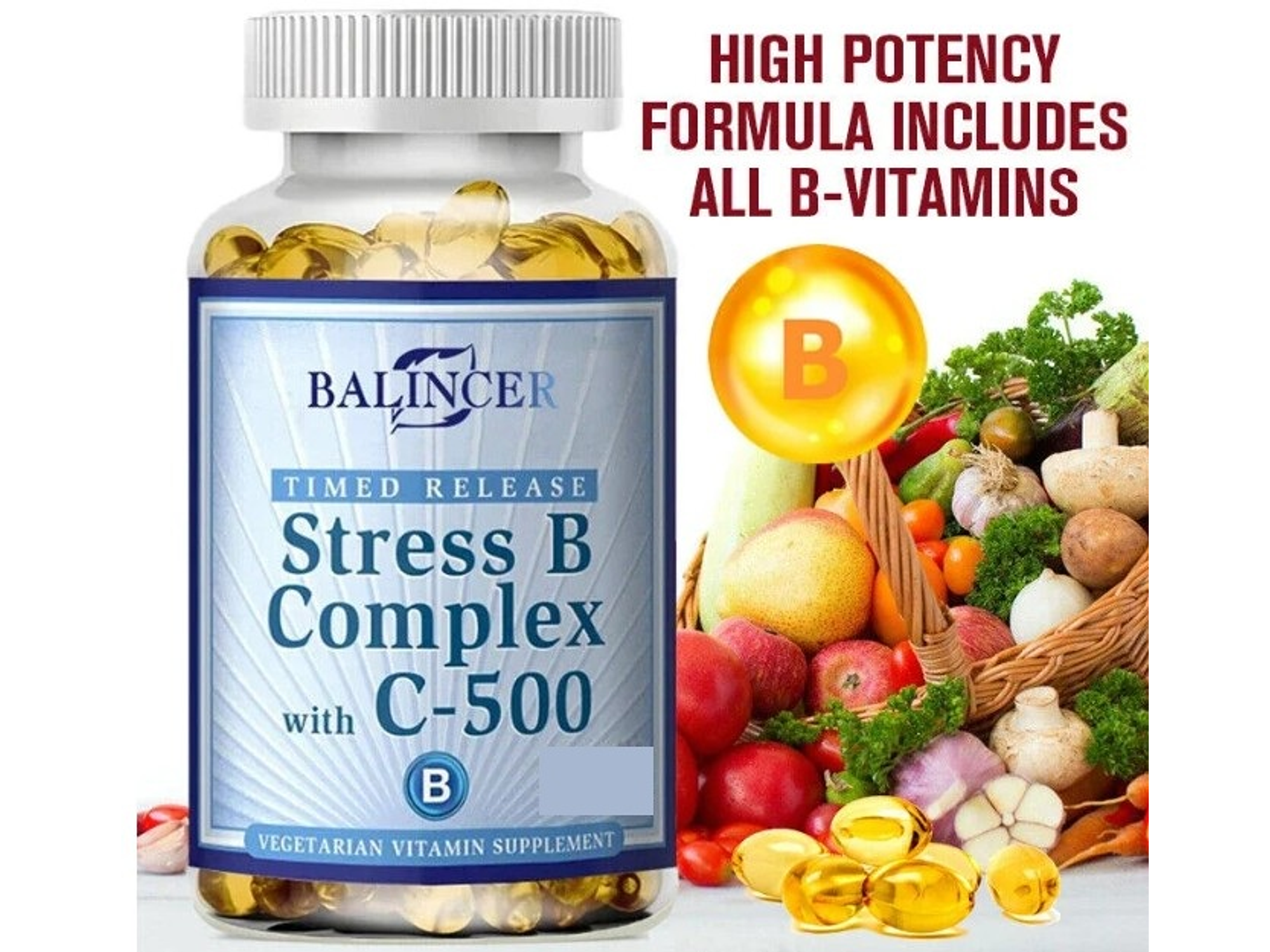 Vitaminas B + C – Poder Antiestrés, Energía y Bienestar (30 cápsulas) 4