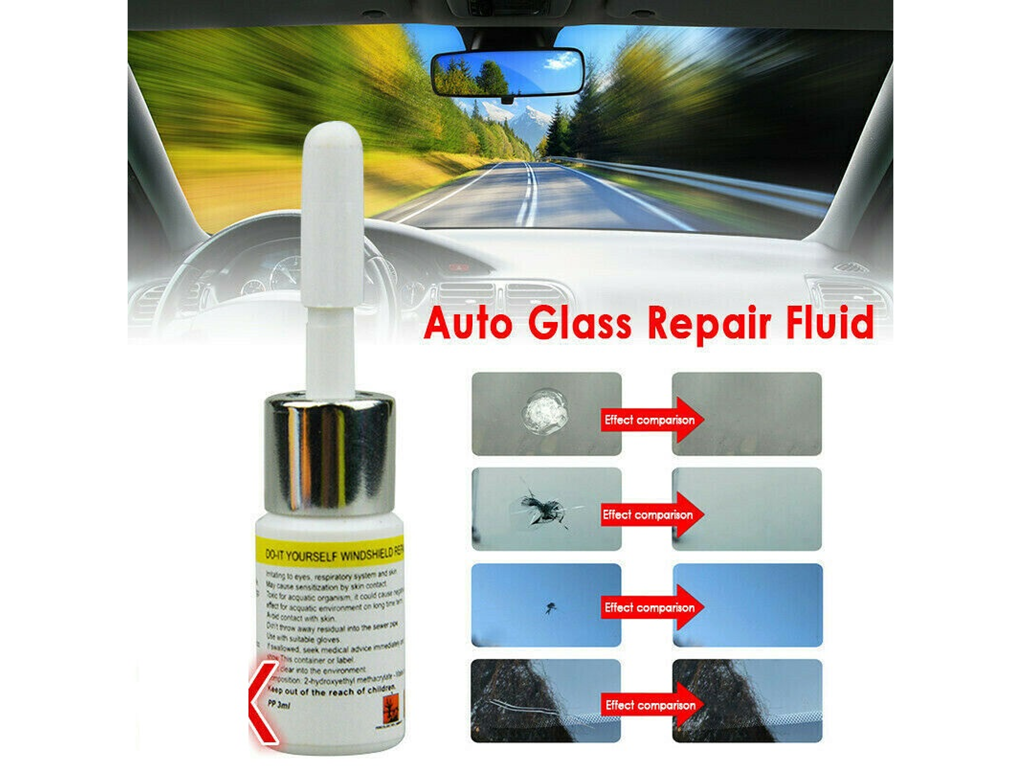 Líquido Nano de Reparación de Vidrio Automotriz – 3 ml 4