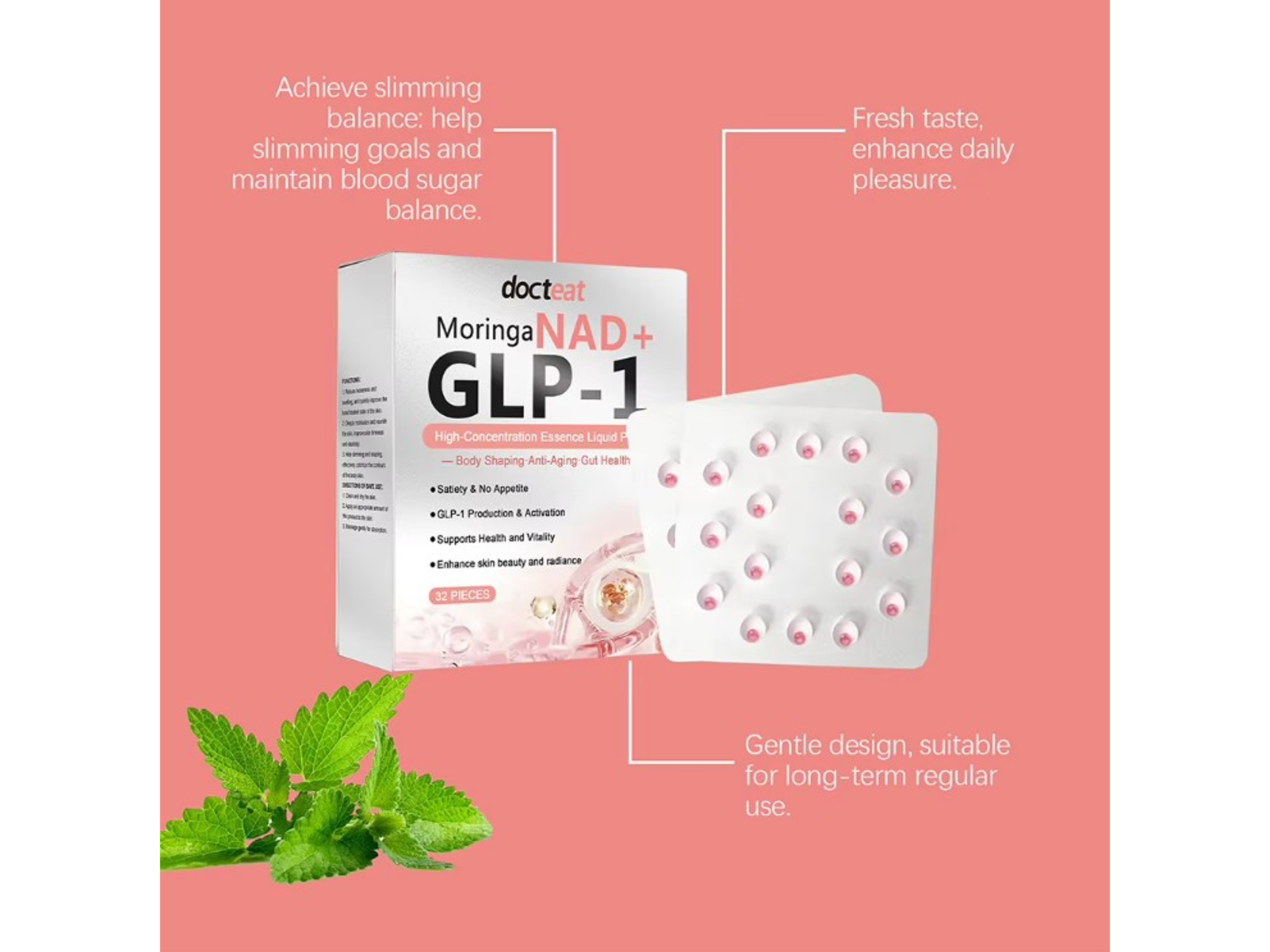 GLP-1, Moringa + NAD+  – 32 cápsulas 2