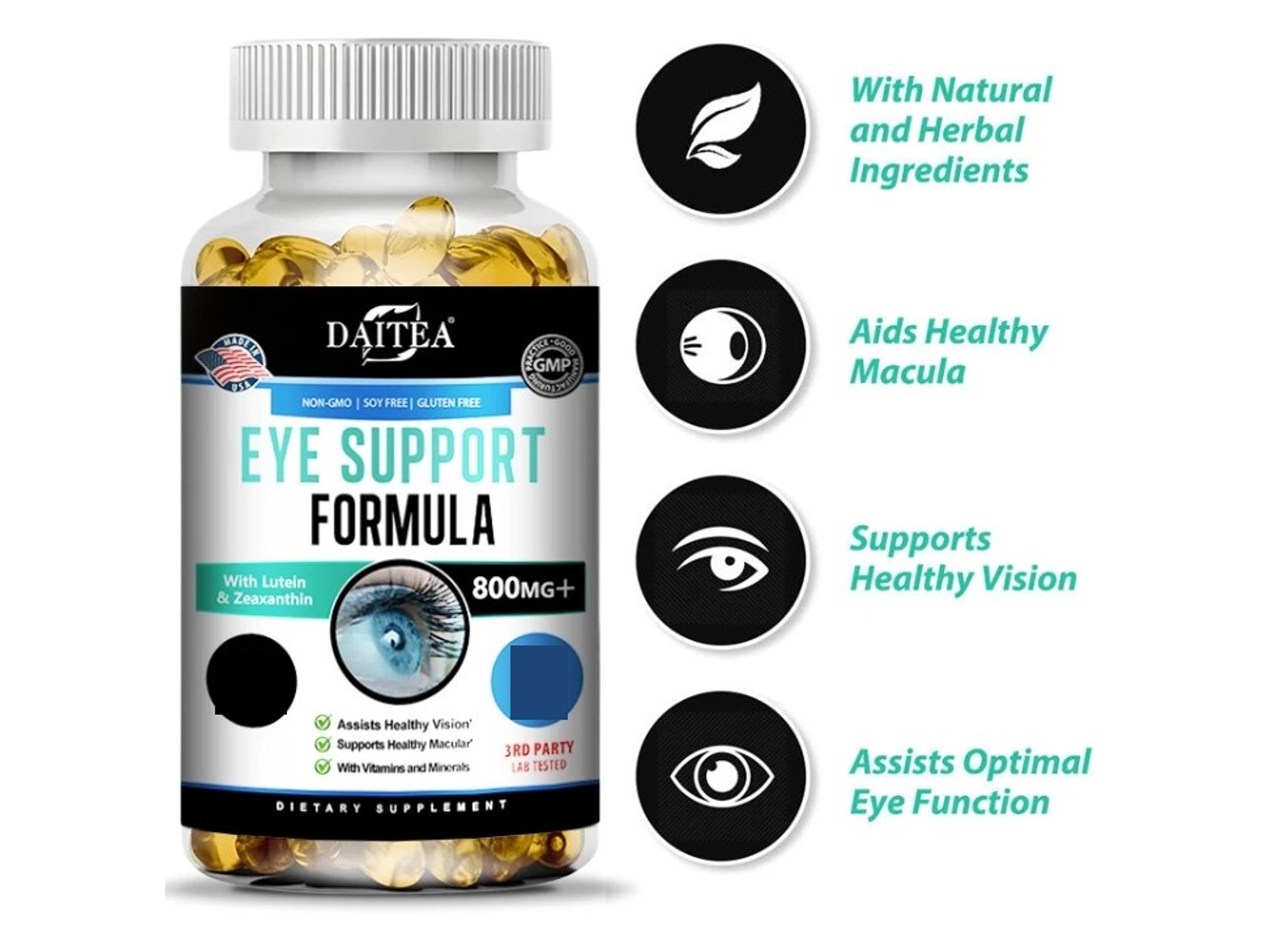 Vitaminas para Ojos con Luteína, Zeaxantina y Arándano – 30 cápsulas 2