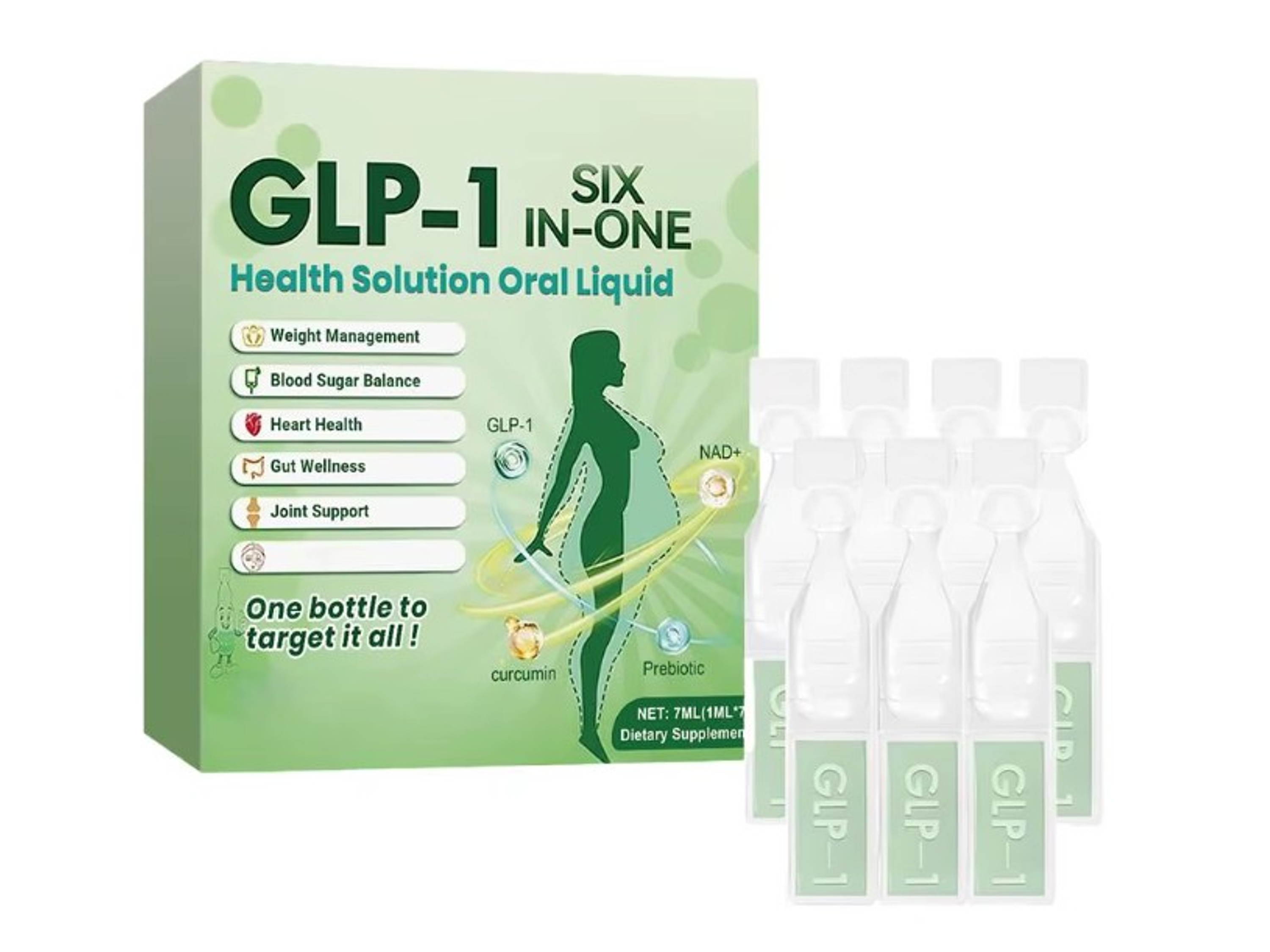 GLP-1 Líquido Oral – Soporte Corporal 6 en 1  – 7 unidades 1