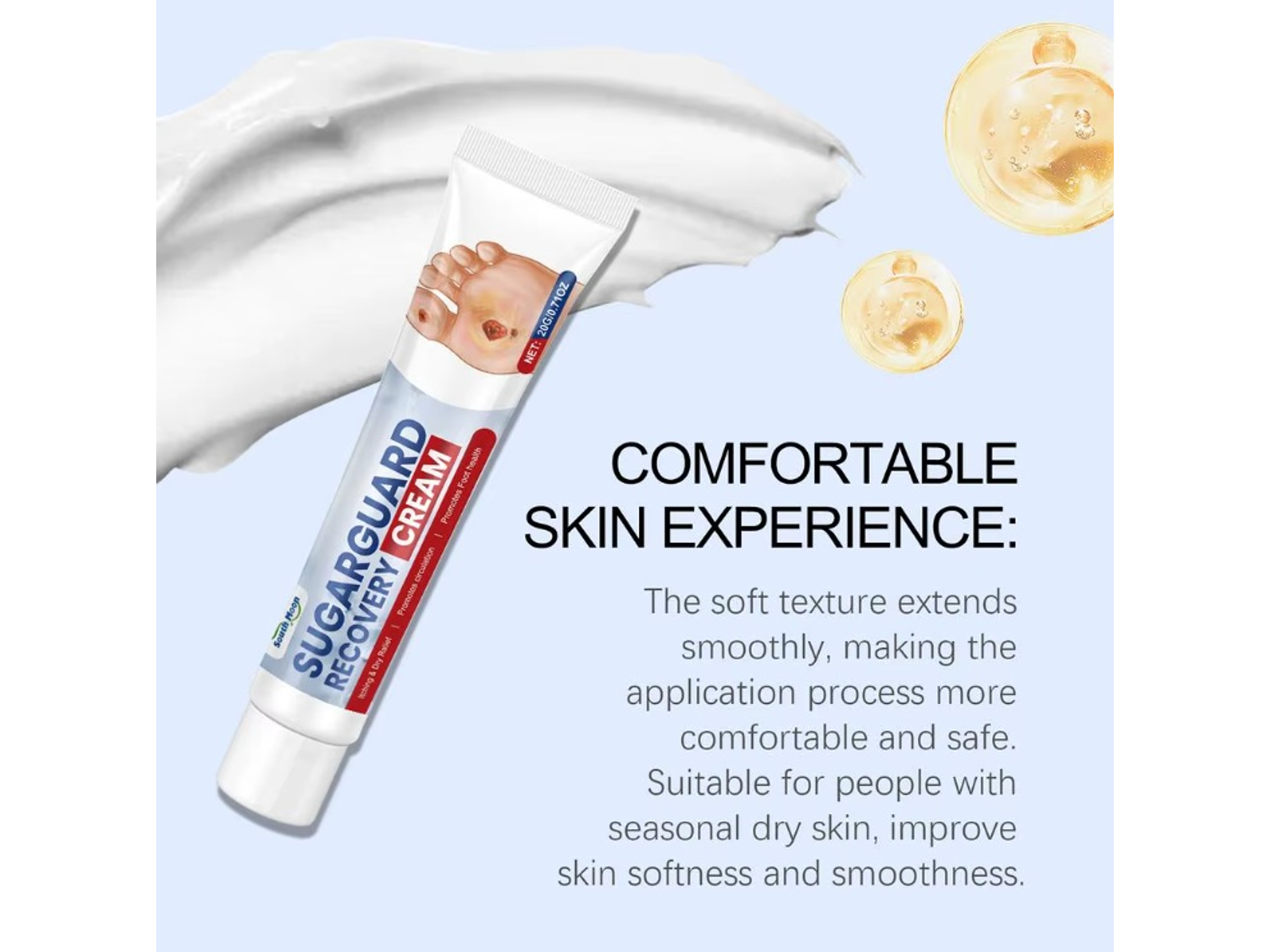 Crema South Moon SugarGuard Recovery a Base de Extractos Naturales para el Cuidado de la Piel de los Pies con Imperfecciones Cutáneas – 20 g 2