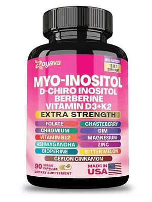 Myo-Inositol + D-Chiro Inositol con Vitaminas y Minerales – 90 cápsulas