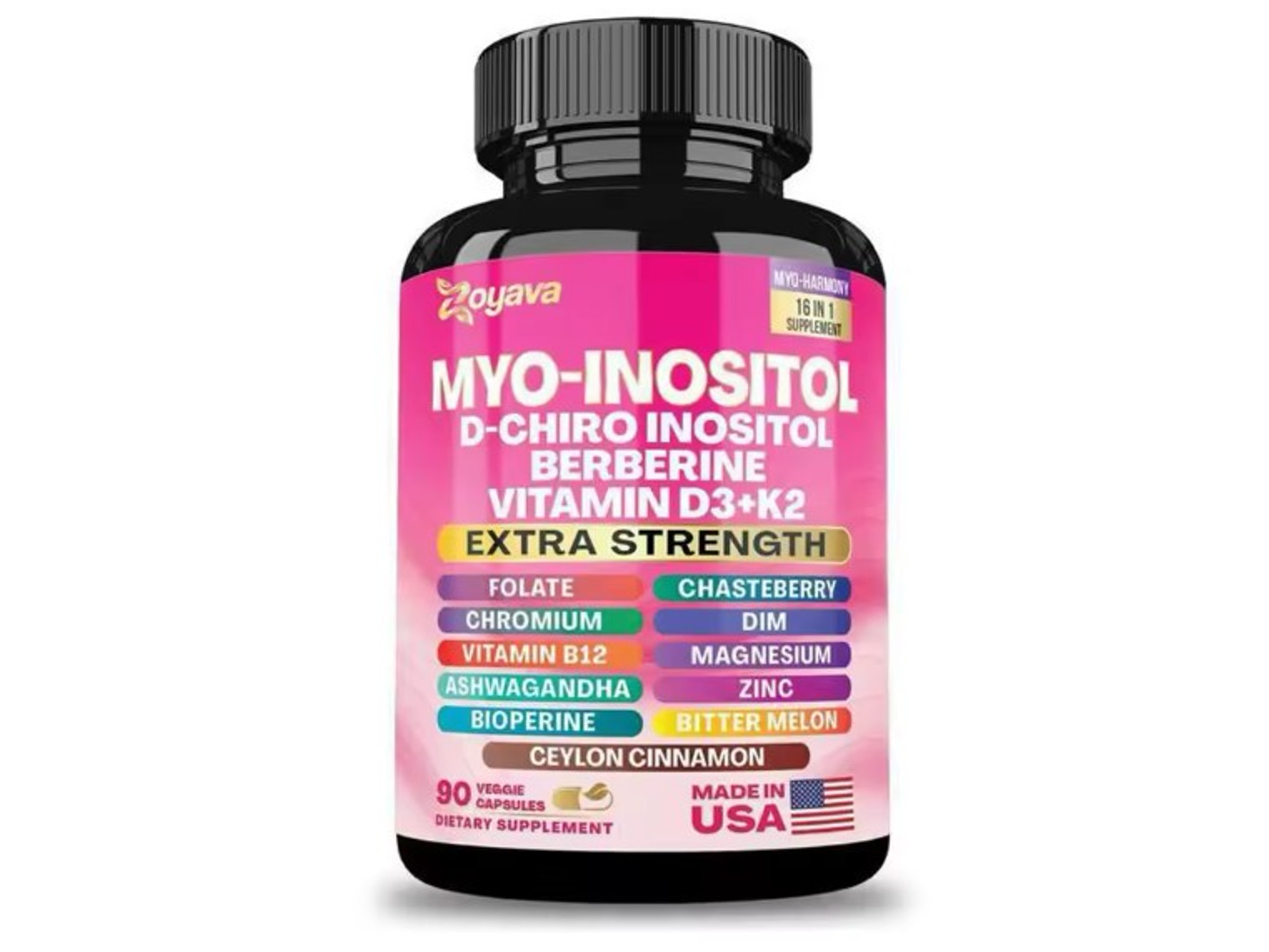 Myo-Inositol + D-Chiro Inositol con Vitaminas y Minerales – 90 cápsulas 2