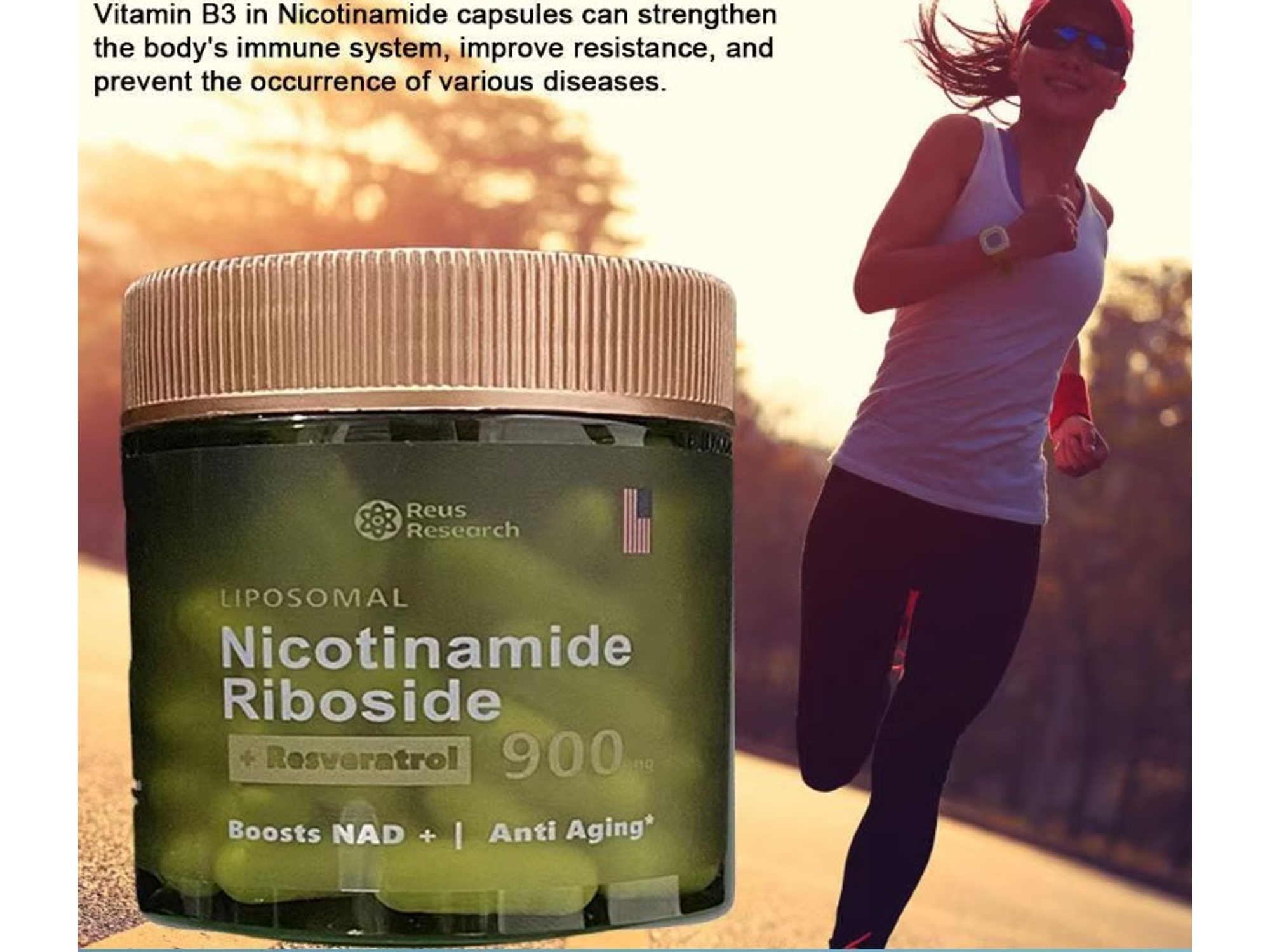 Nicotinamida Ribósido Liposomal 900 mg + Resveratrol, 80 capsulas 3