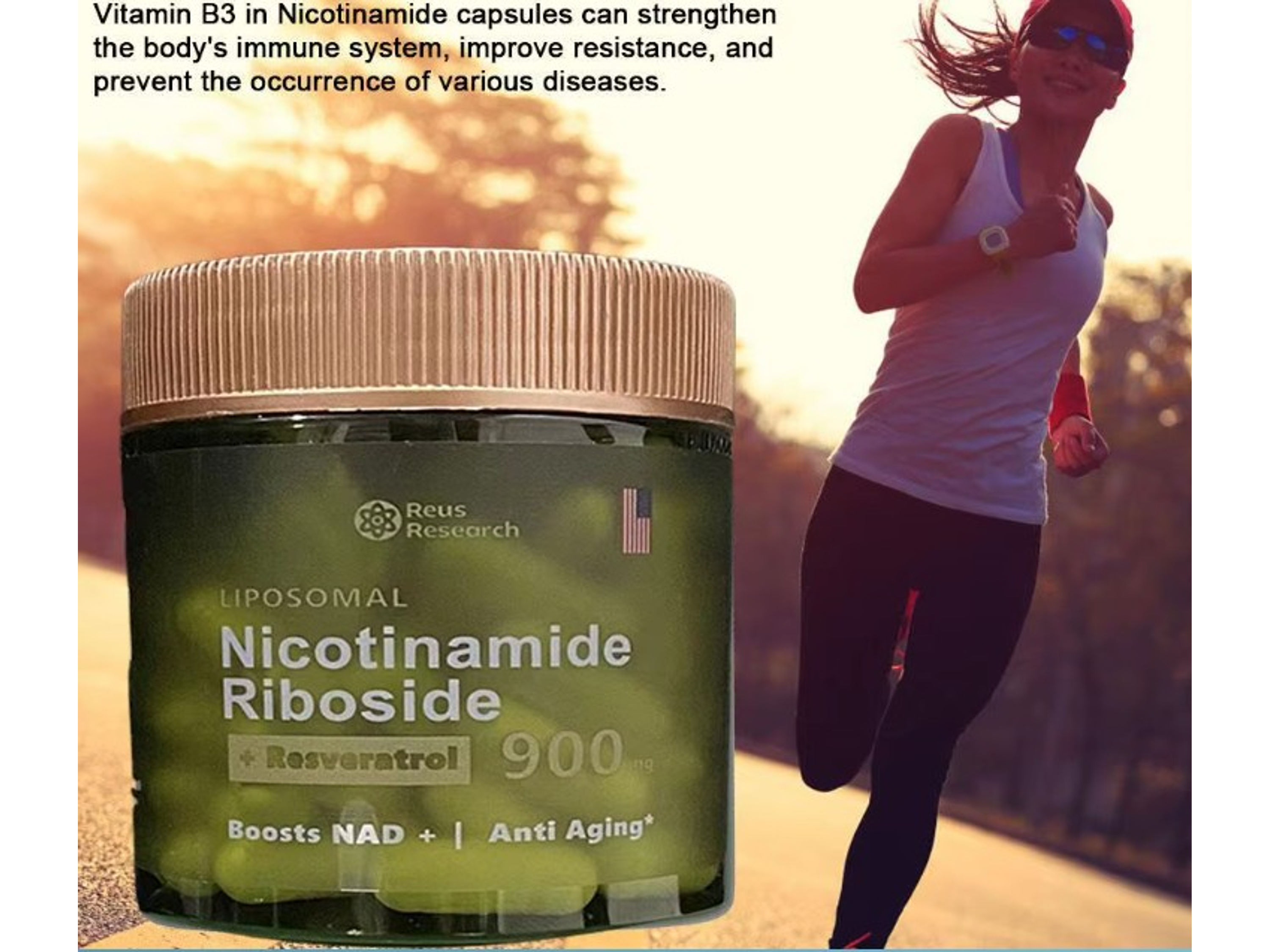 Nicotinamida Ribósido Liposomal 900 mg + Resveratrol, 80 capsulas 3