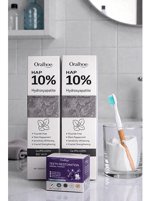 OFERTA! Kit Oralhoe Cuidado Dental – 2 Pastas HAP 10% + 1 Polvo Mineral