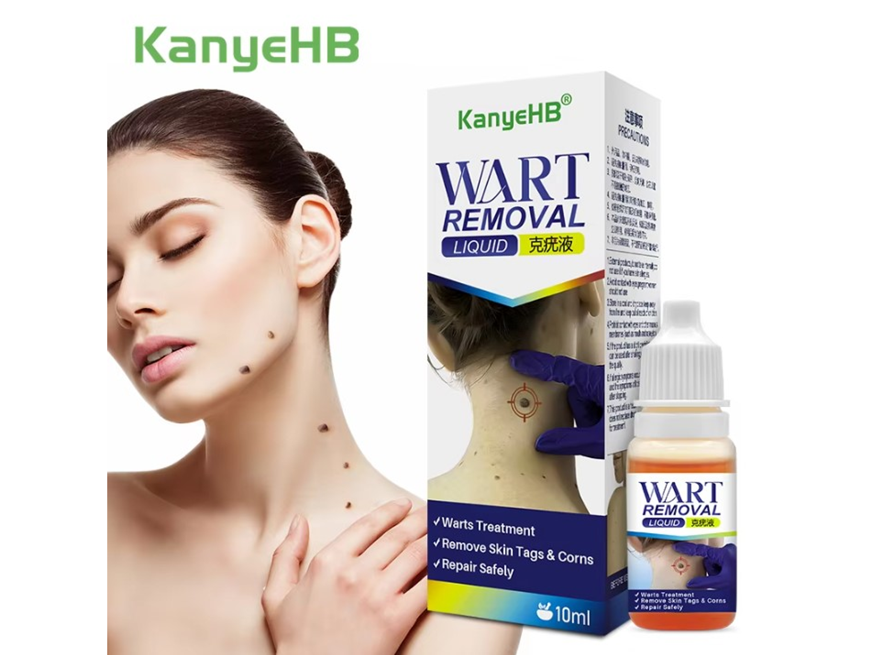 Líquido KanyeHB para Verrugas con Extractos Naturales – Uso Tópico (10 ml) 1