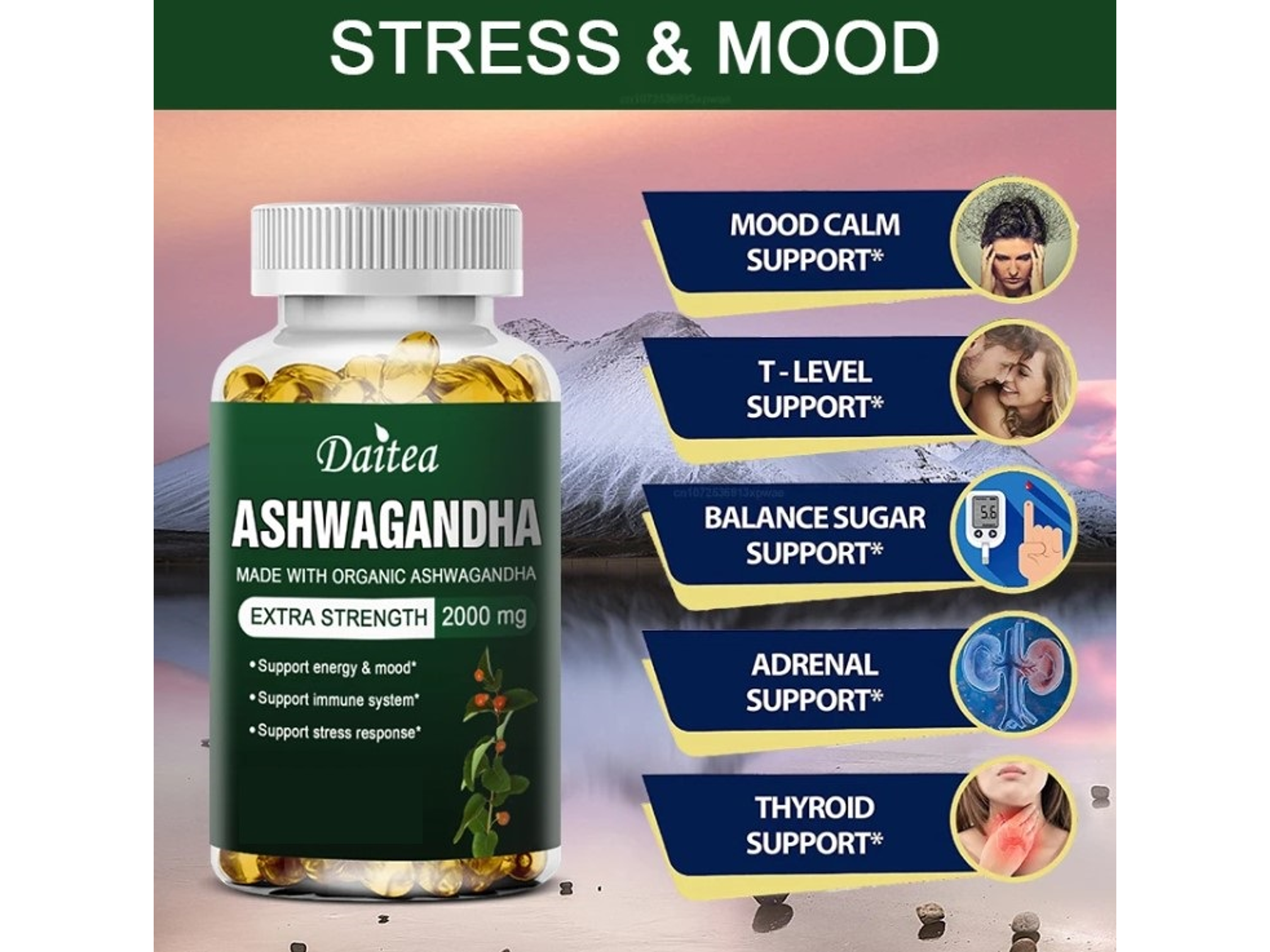 Ashwagandha 2000 mg Suplemento Alimenticio 30 Cápsulas 4