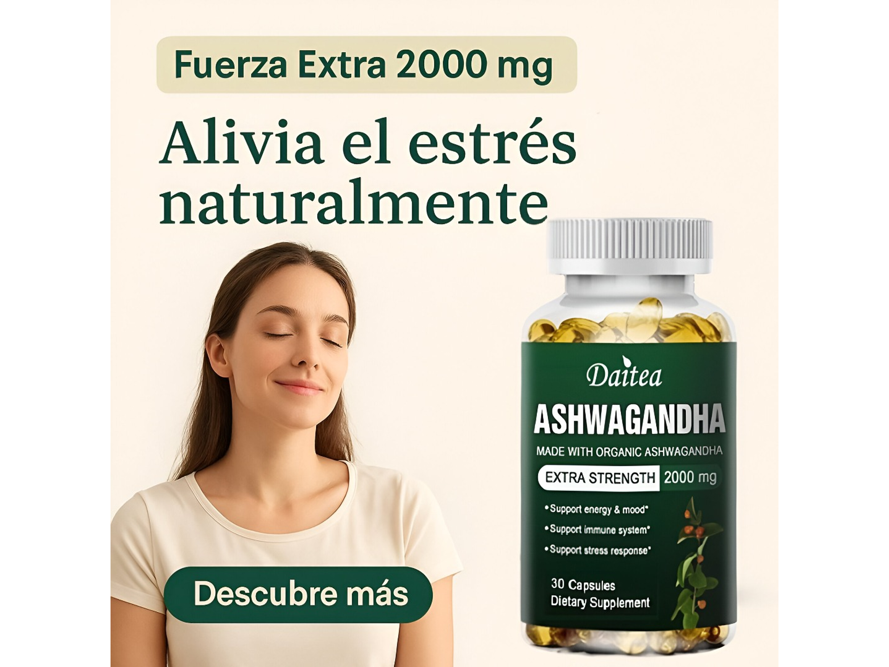 Ashwagandha 2000 mg Suplemento Alimenticio 30 Cápsulas 5
