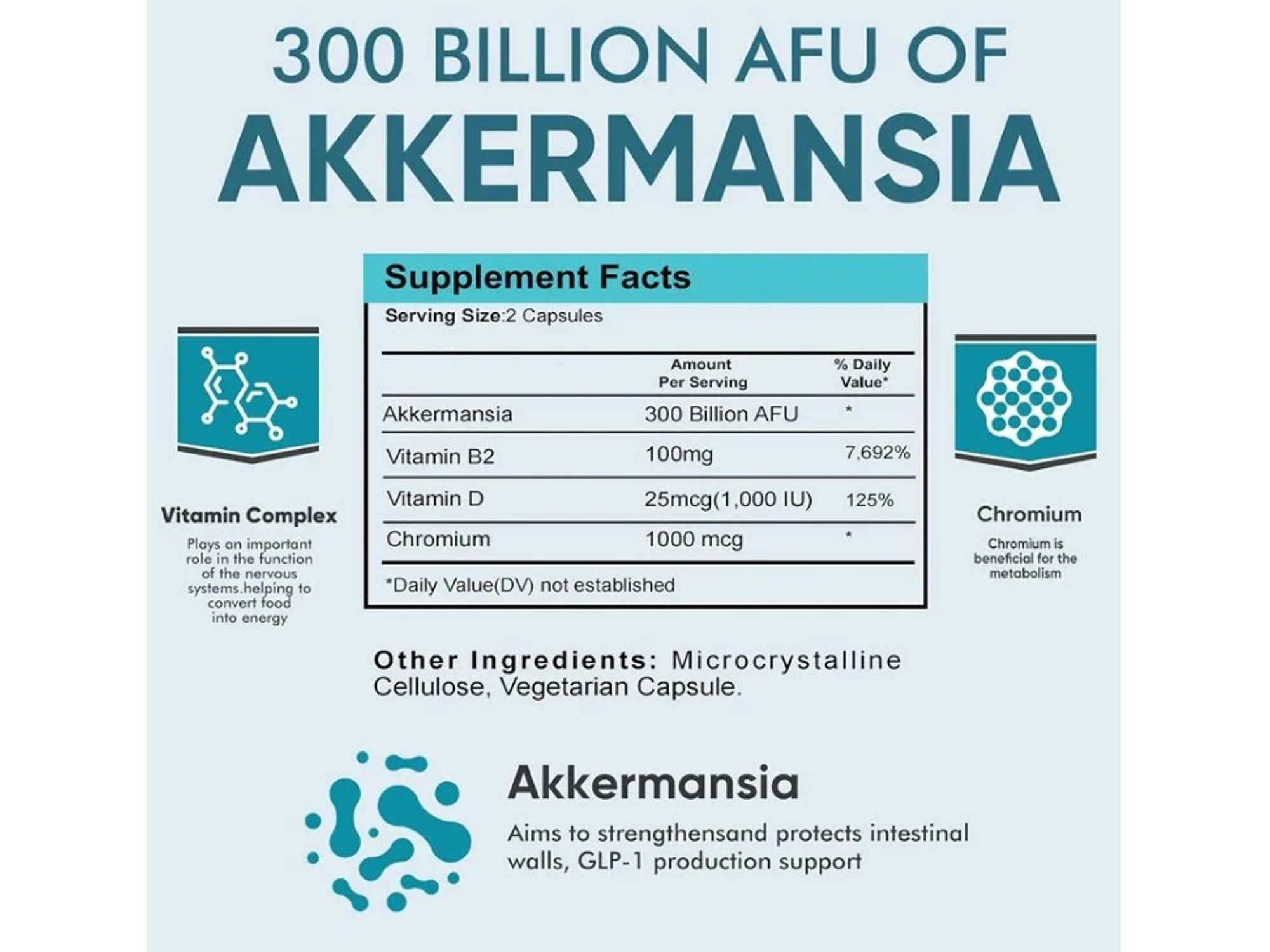 Akkermansia Probióticos 300 Billion AFR – 60 cápsulas 2