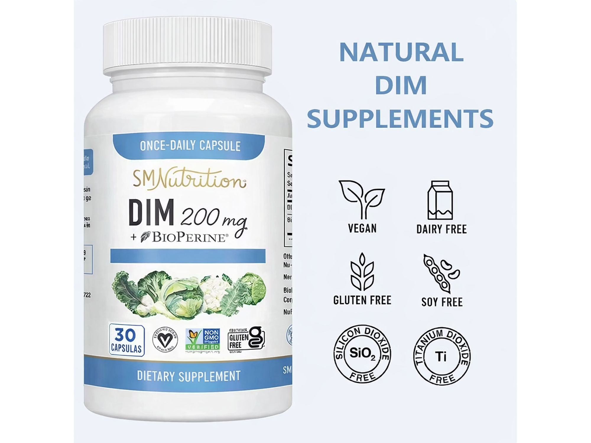 DIM 200 mg + BioPerine 2,5 mg Suplemento Alimenticio 30 Cápsulas 2